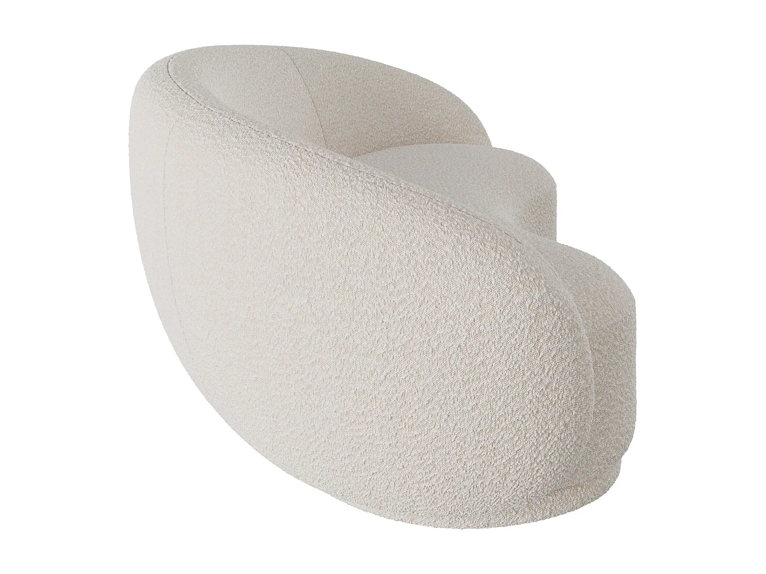 Sofá de 3 plazas en tela bouclé blanco - Nova