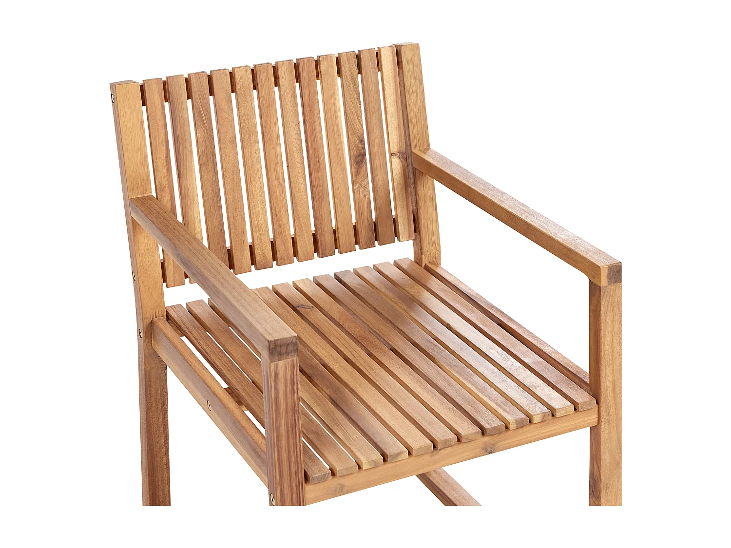 Lot de 2 chaises de jardin SASSARI II Bois d'acacia certifié Marron clair