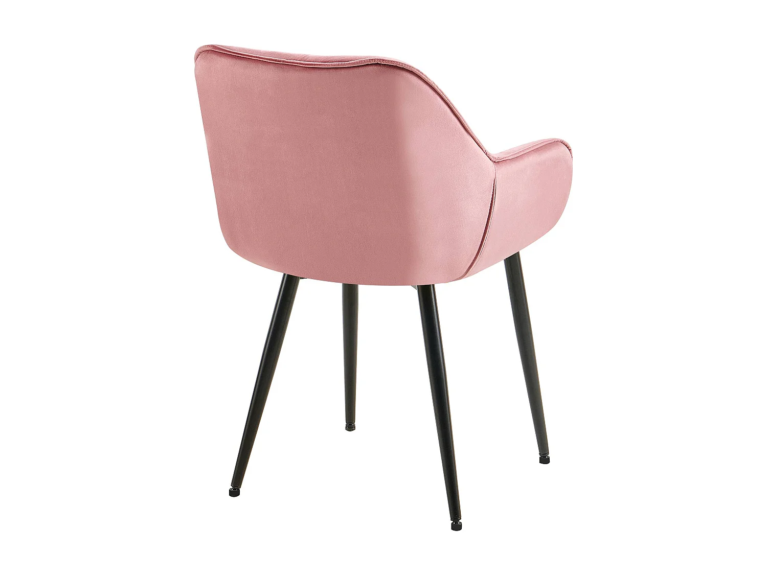 Lot de 4  chaises avec accoudoirs - Velours - Rose - Tanna