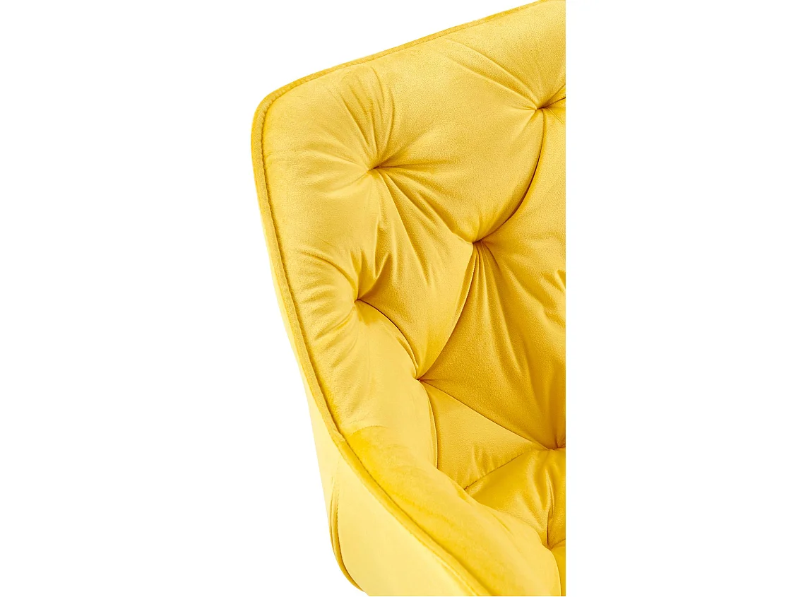 Lot de 4  chaises avec accoudoirs - Velours - Jaune - Tanna