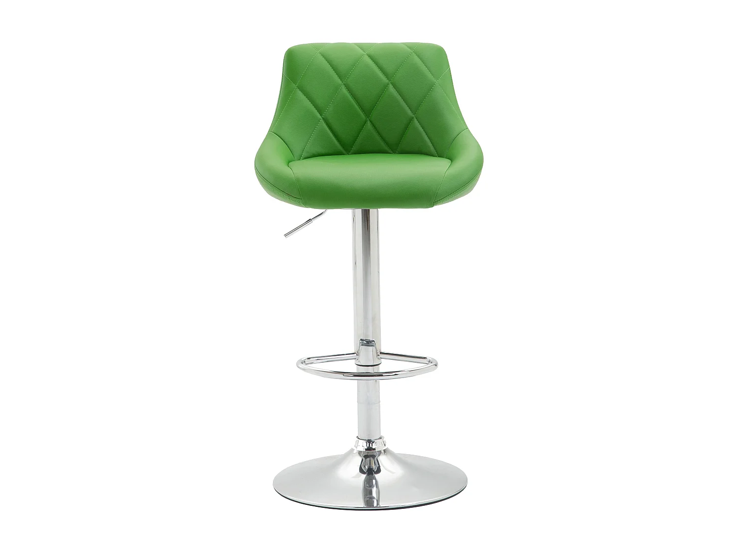 Lot de 2  Tabouret de bar - Similicuir & Métal chromé - Vert - Lazio