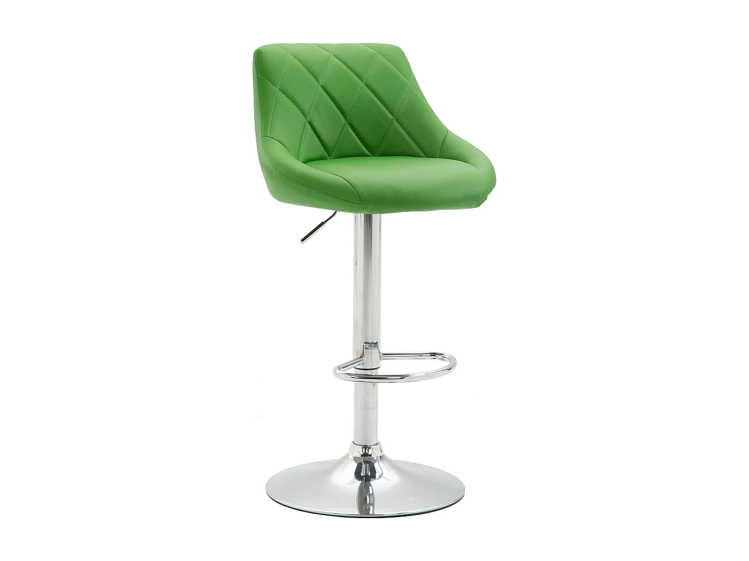 Tabouret de bar - Similicuir & Chrome - Vert - Lazio