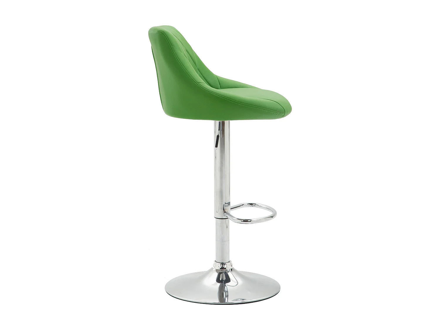 Tabouret de bar - Similicuir & Chrome - Vert - Lazio