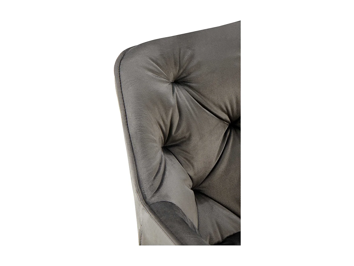 Lot de 4  chaises avec accoudoirs - Velours - Anthracite - Tanna