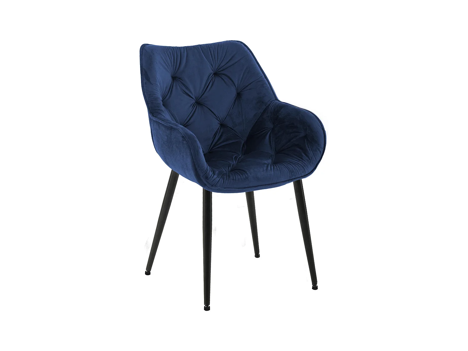 chaises avec accoudoirs - Velours - Bleu foncé - Tanna