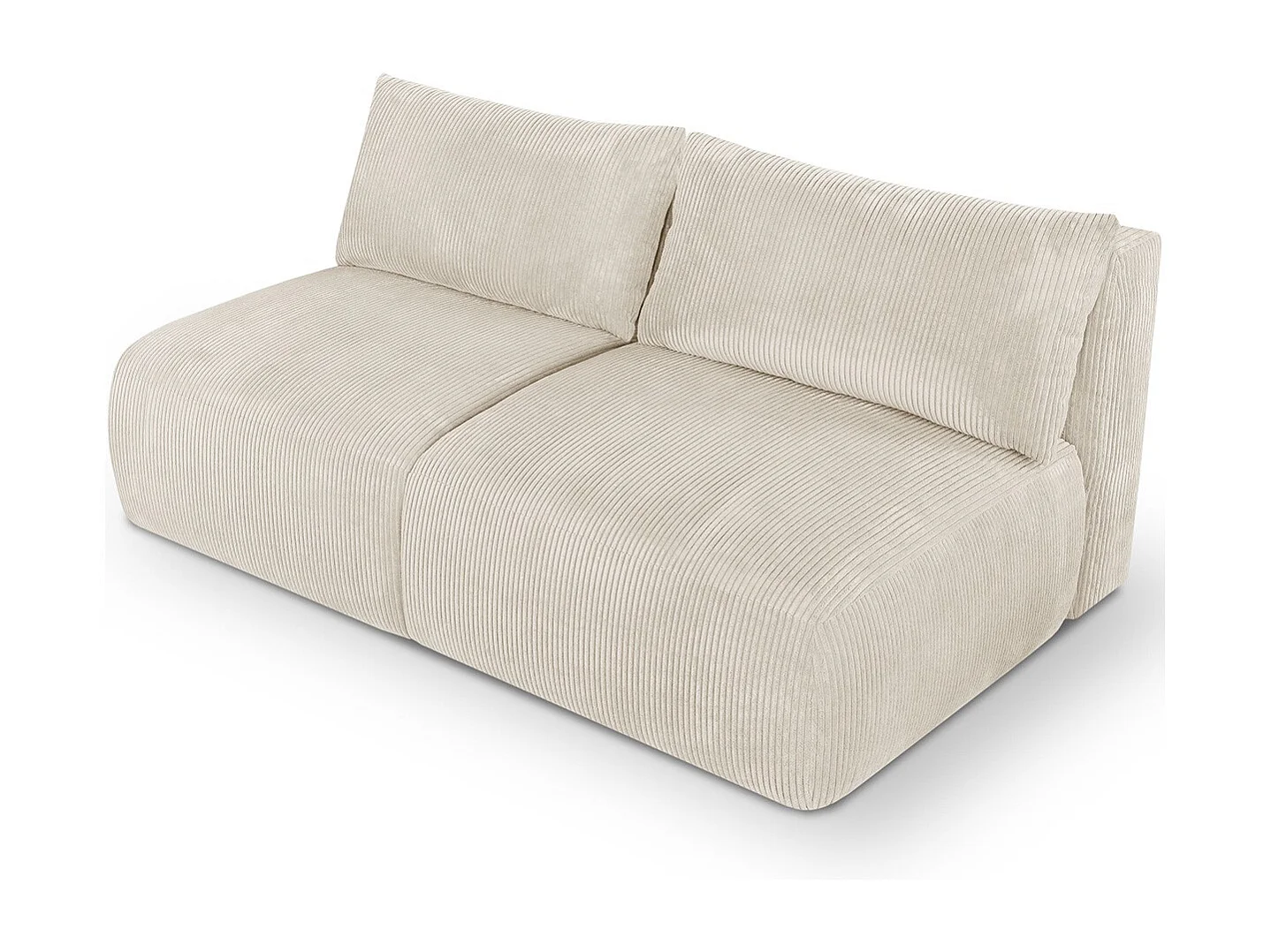 Canapé convertible 3 places avec coffre de rangement en velours côtelé beige - Jasper