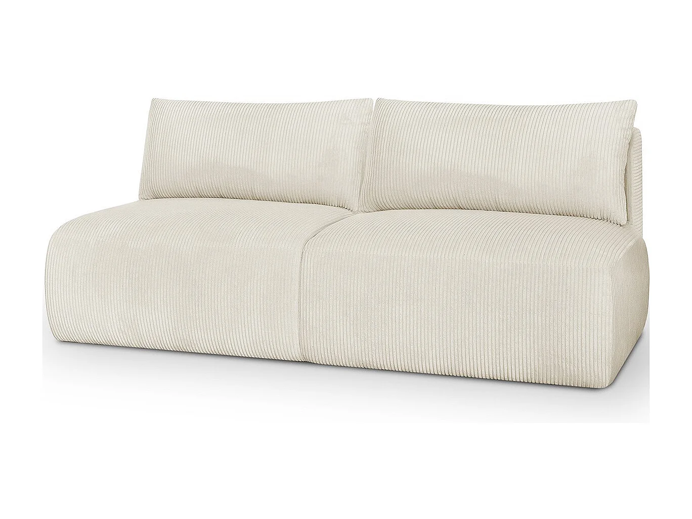 Canapé convertible 3 places avec coffre de rangement en velours côtelé beige - Jasper