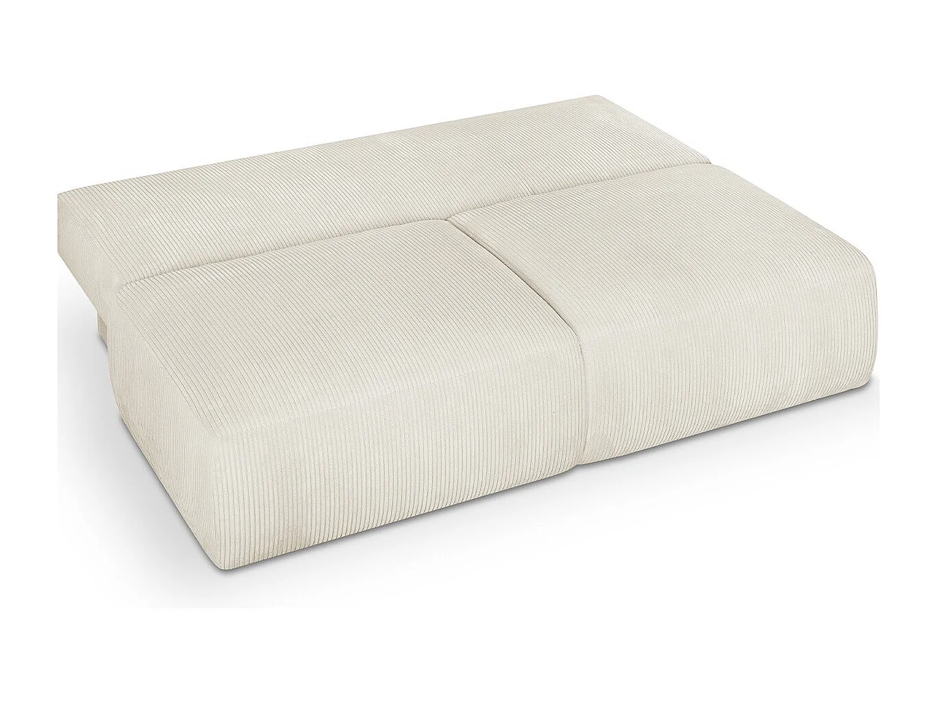 Canapé convertible 3 places avec coffre de rangement en velours côtelé beige - Jasper