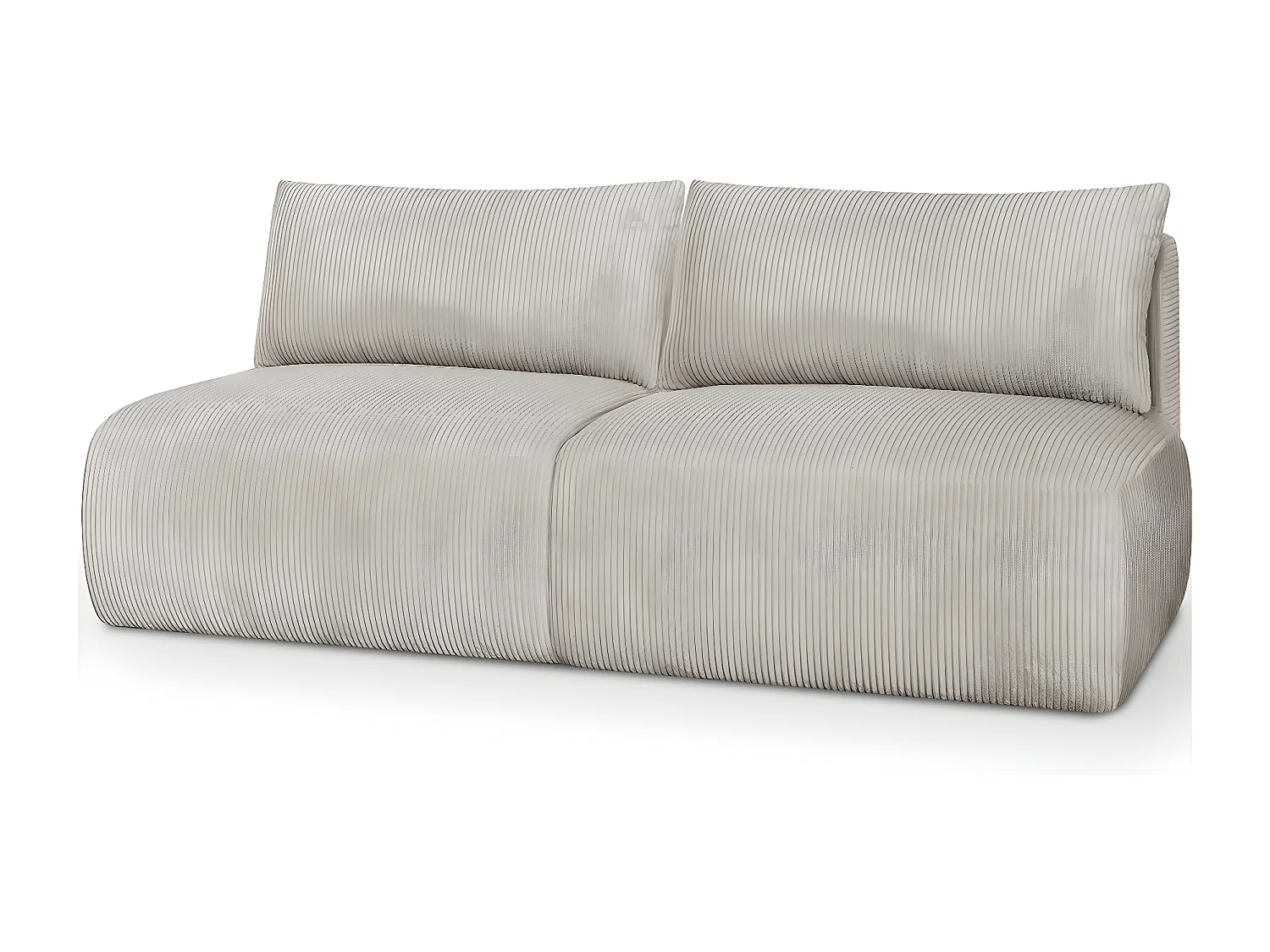 Canapé convertible 3 places avec coffre de rangement en velours côtelé taupe - Jasper