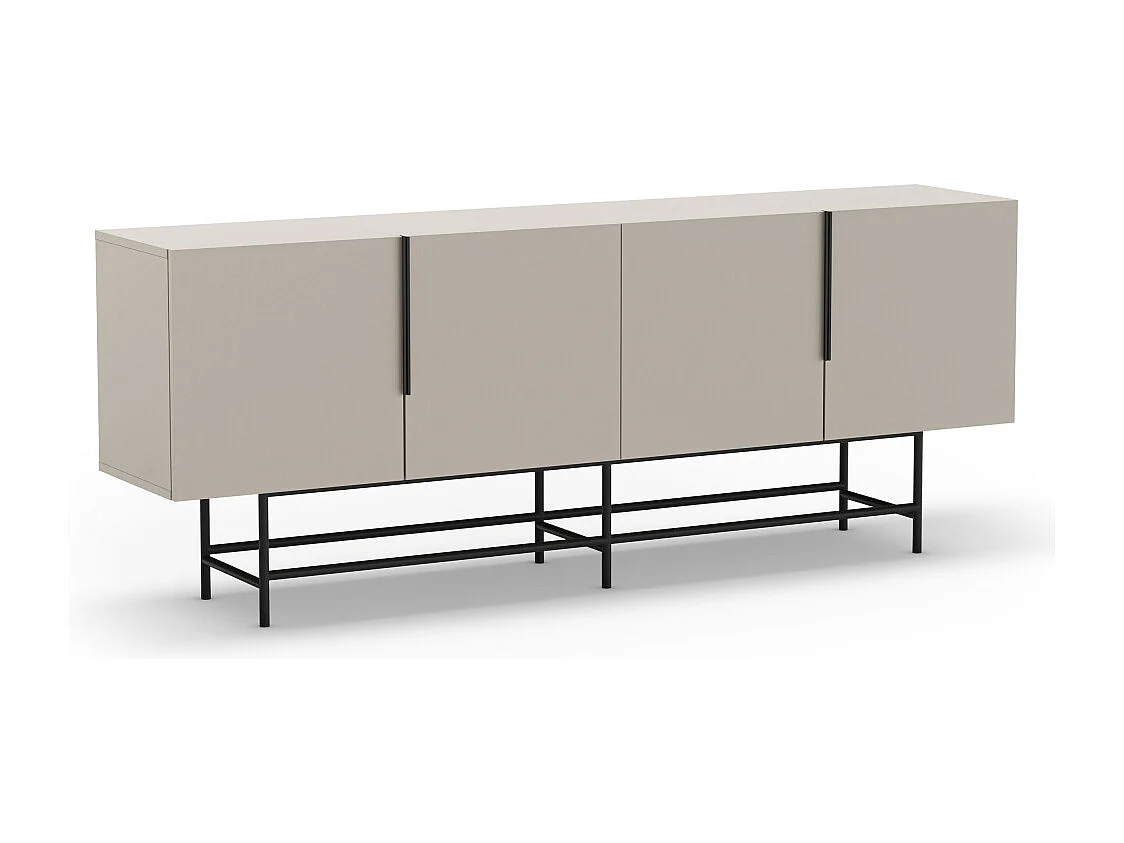 Vintara - Buffet 4 portes en bois et métal L200cm - Beige