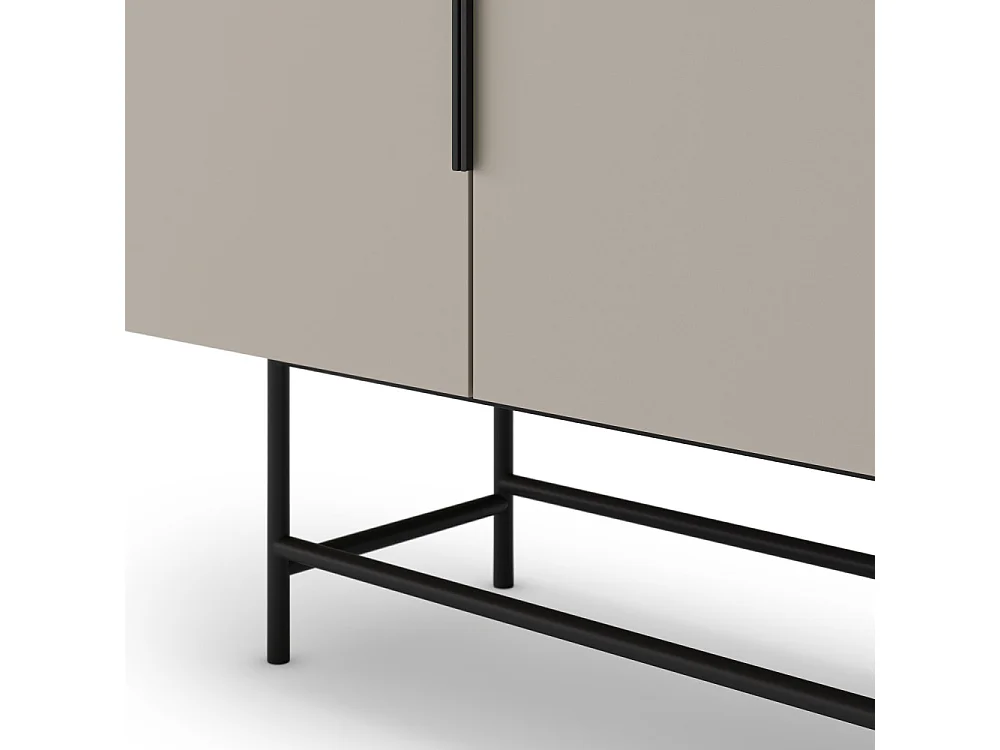 Vintara - Buffet 4 portes en bois et métal L200cm - Beige