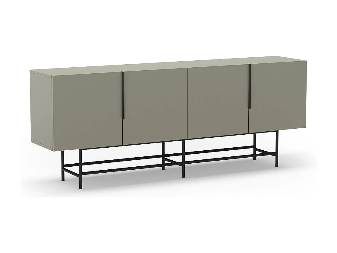 Vintara - Buffet 4 portes en bois et métal L200cm - Vert amande