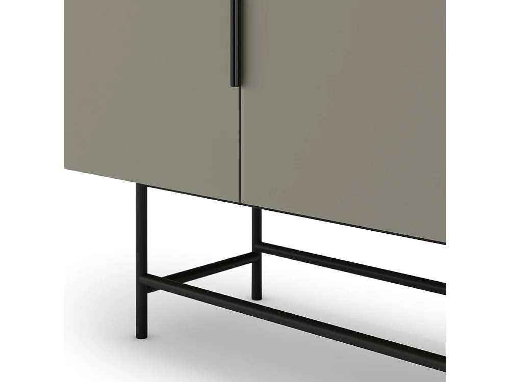 Vintara - Buffet 4 portes en bois et métal L200cm - Vert amande