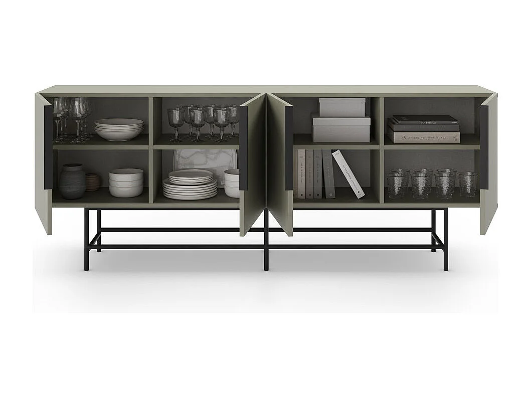 Buffet 4 portes vert 200 cm - Clea