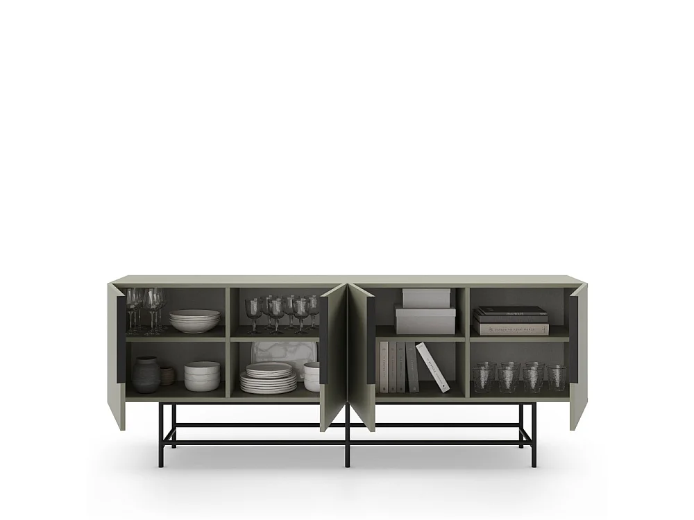 Dressoir Eldia - 200x40x77.9cm - Groen
