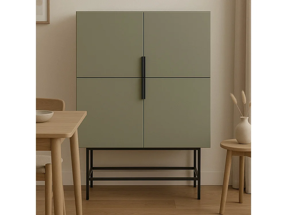 Buffet 4 portes vert 100 cm - Clea