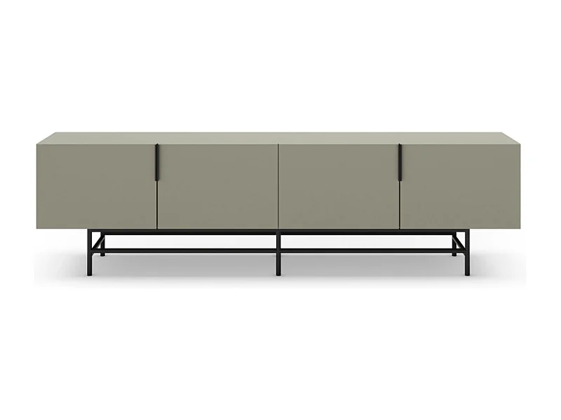 Vintara - Meuble TV 4 portes en bois et métal L200cm - Vert amande