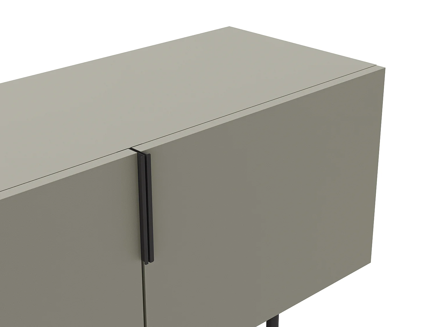 Vintara - Meuble TV 4 portes en bois et métal L200cm - Vert amande