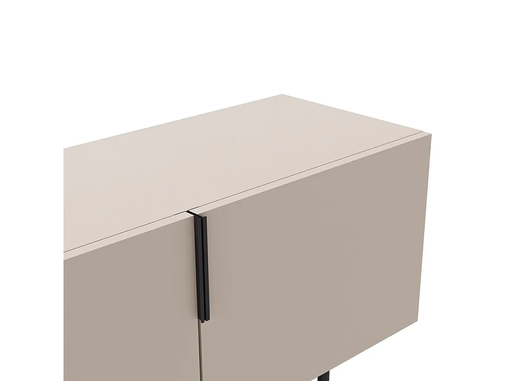 Vintara - Meuble TV 4 portes en bois et métal L200cm - Beige