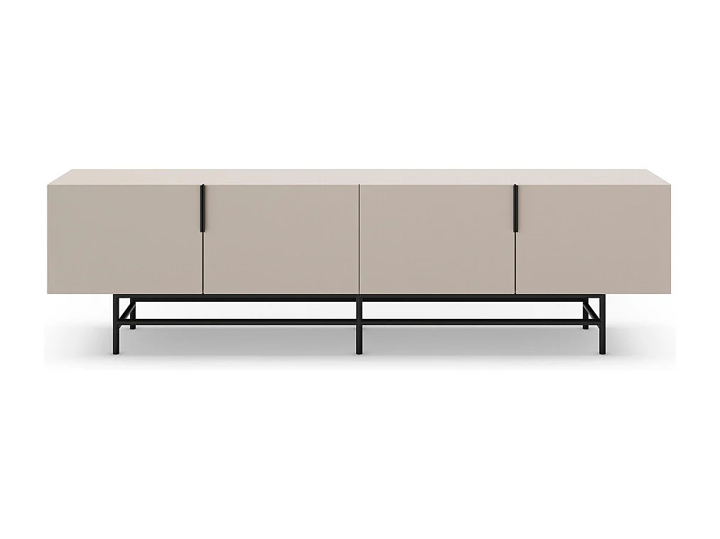 Vintara - Meuble TV 4 portes en bois et métal L200cm - Beige