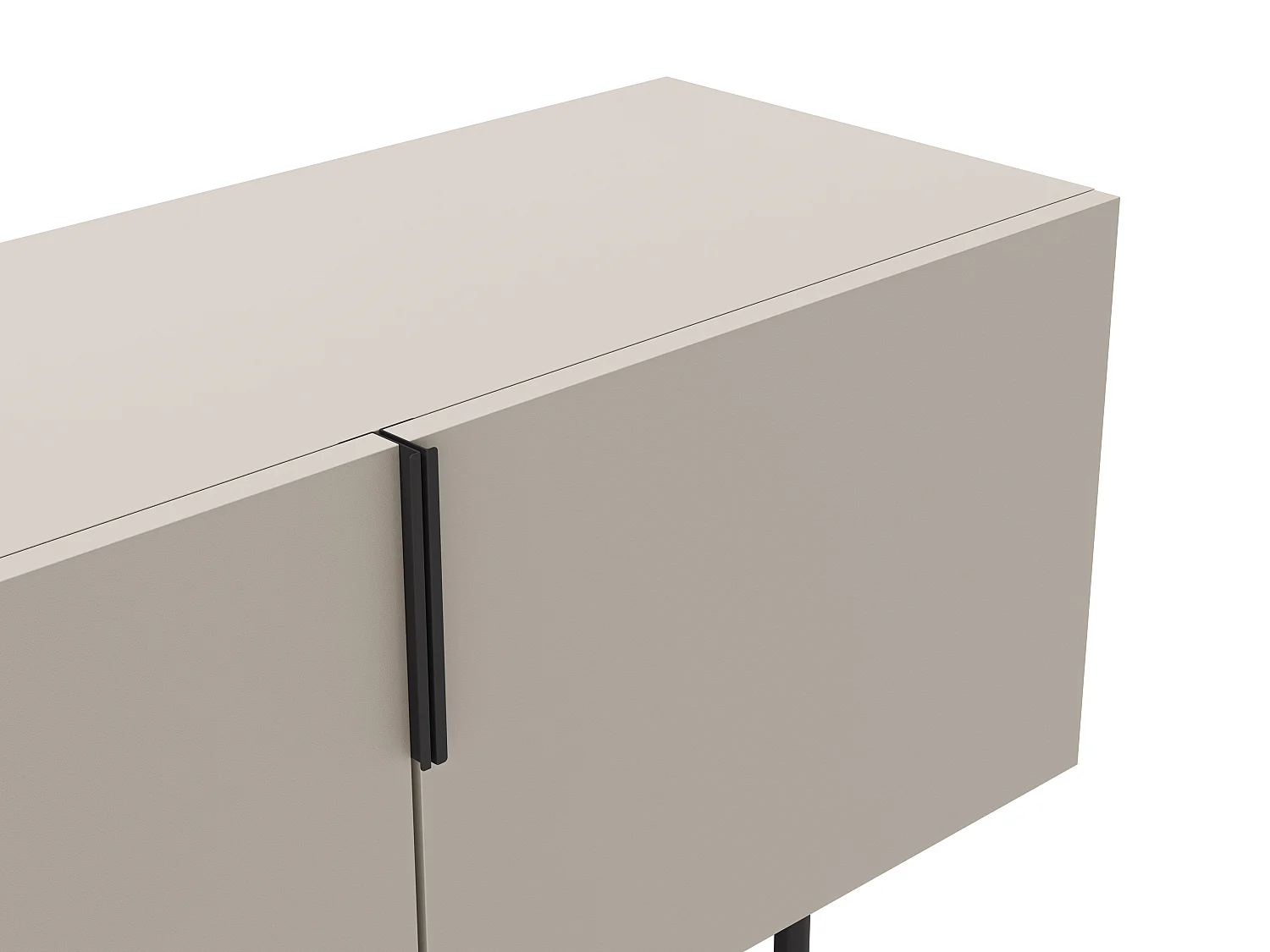 Vintara - Meuble TV 4 portes en bois et métal L200cm - Beige