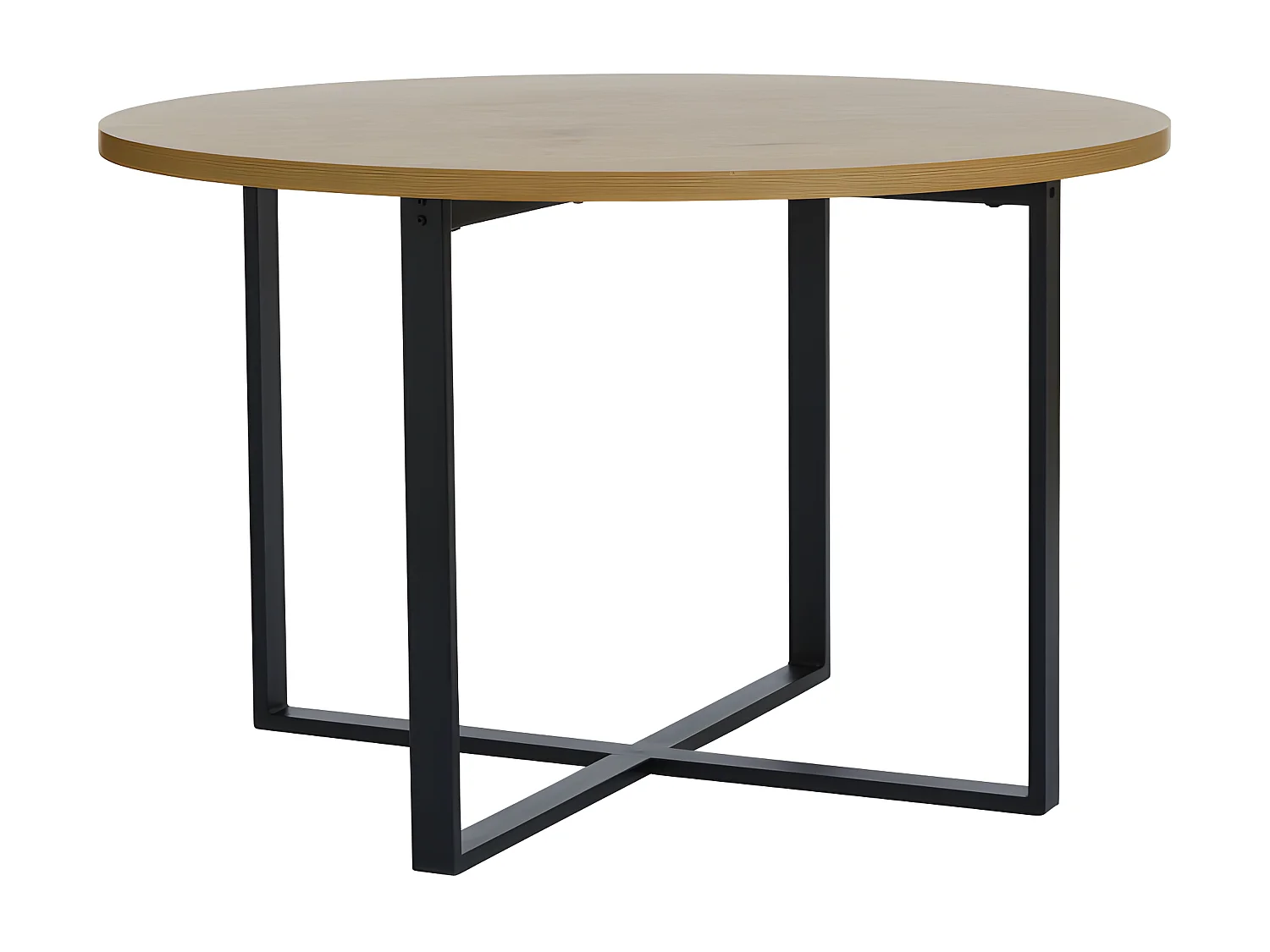 Bonnie - Table à manger 4 personnes ronde en bois et métal - Bois clair