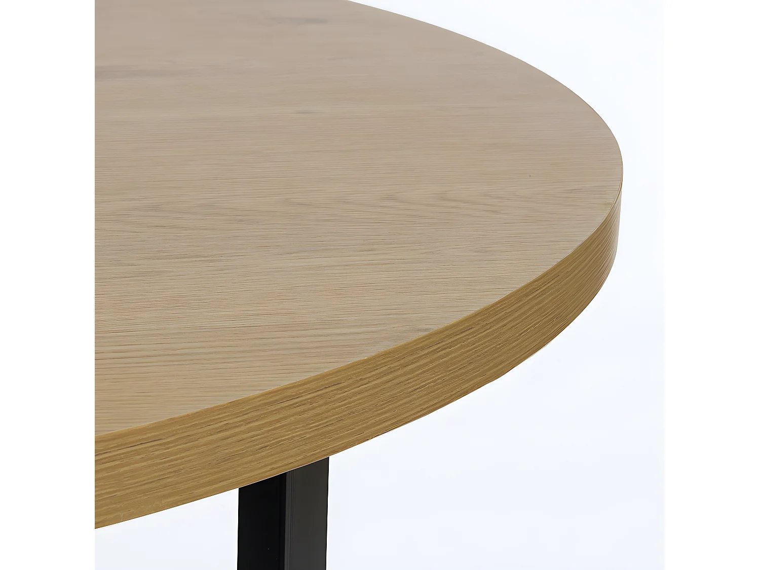 Bonnie - Table à manger 4 personnes ronde en bois et métal - Bois clair