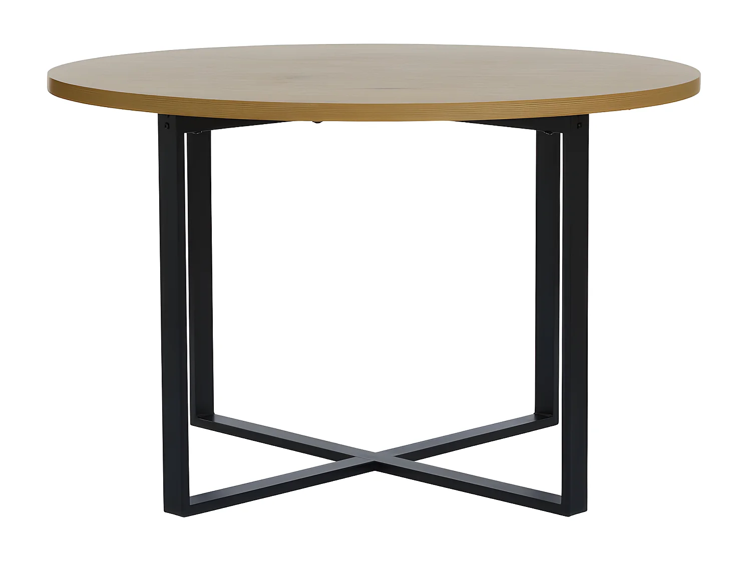 Bonnie - Table à manger 4 personnes ronde en bois et métal - Bois clair