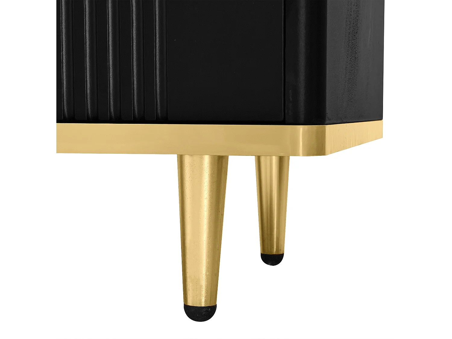 TV-meubel met 2 deuren en 2 lades - 175x40x45cm - MDF hout - gouden handgrepen en poten - blad marmerpatroon - zwart