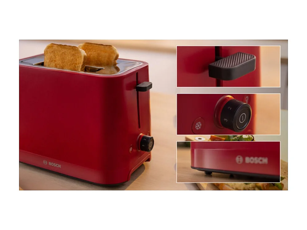 Bosch TAT3M124 Tostapane 2 fette 950 W Rosso