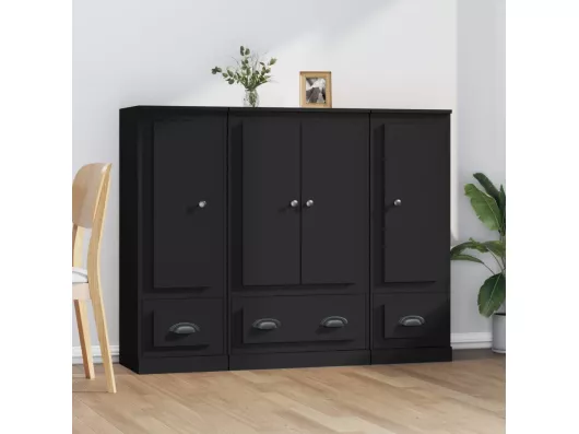 Kauf Unique Highboards 3 Stk. Schwarz Holzwerkstoff