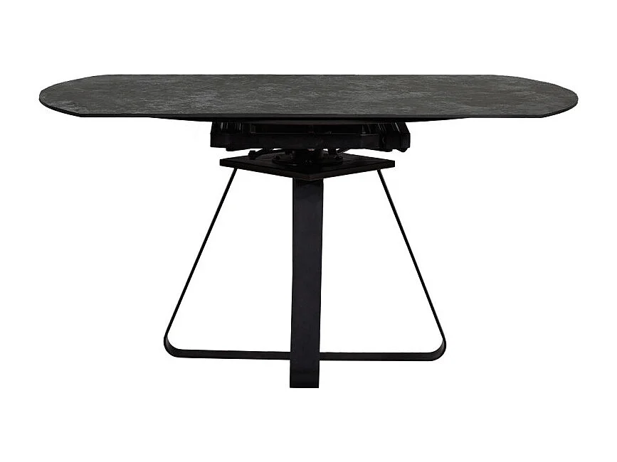 Table rectangulaire à ronde céramique gris anthracite et métal - SKYE