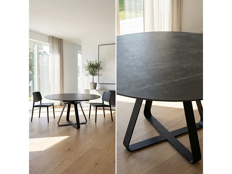 Table ronde extensible céramique transformable 150 cm SKYE