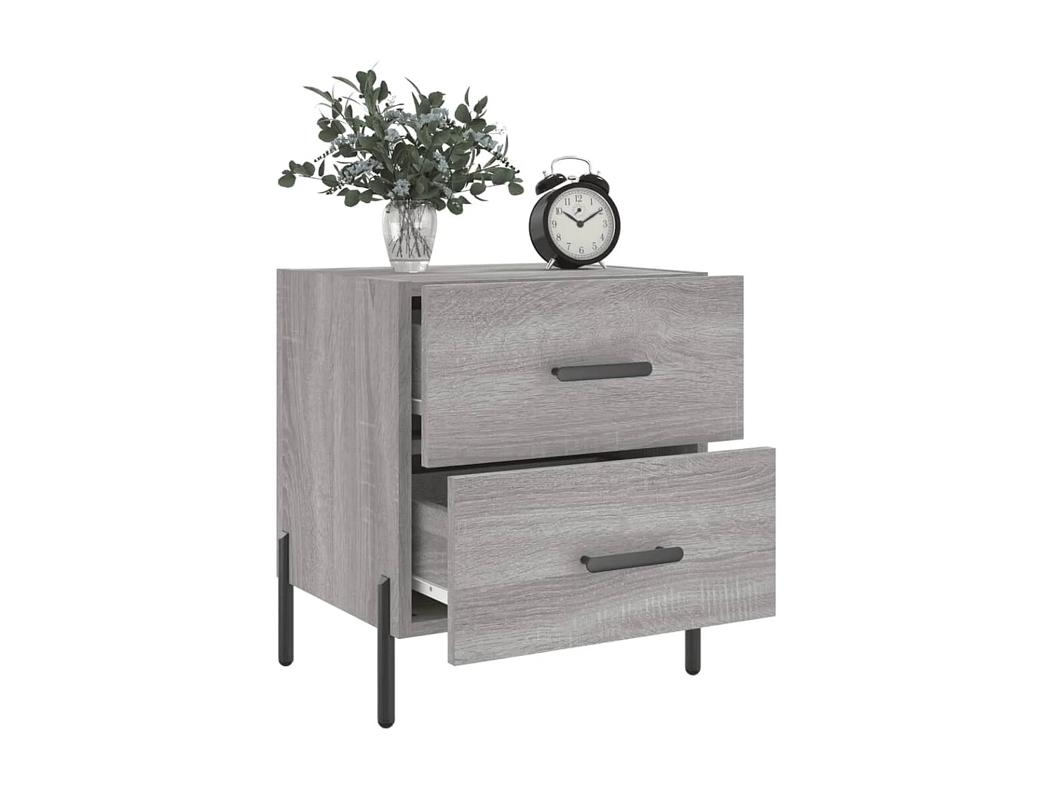 Comodino Grigio Sonoma 40x35x47,5 cm in Legno Multistrato