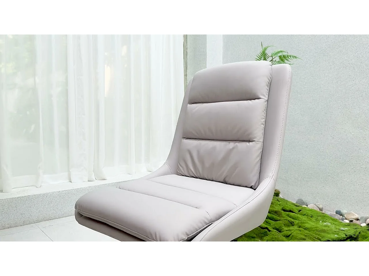 Lot de 2 Chaise de salle à manger en lin avec pieds en Métal - Gris Clair et beige - Moderne Siège rembourré avec revêtement en tissu