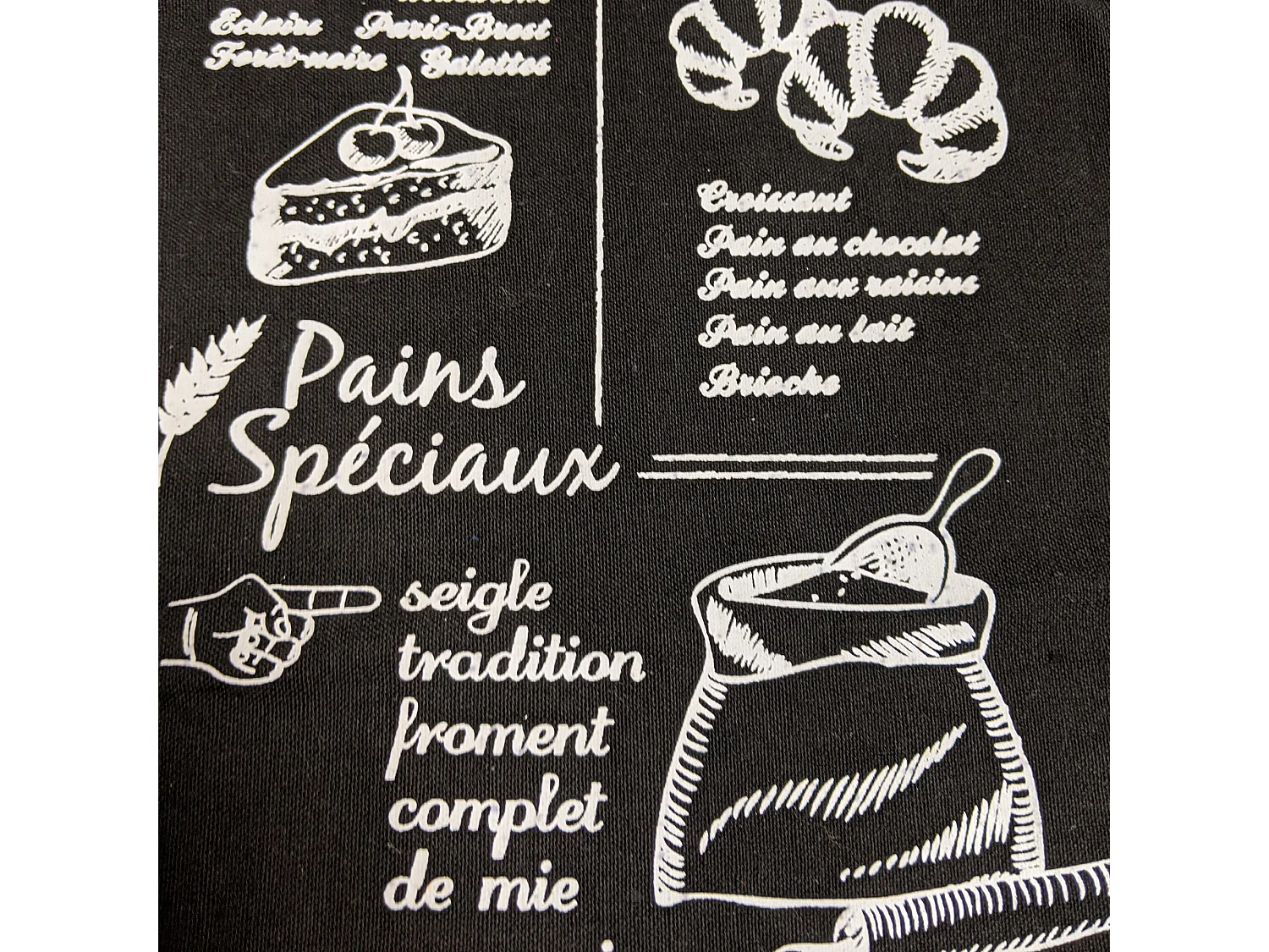 Sac à pain Bistrot noir/rouge