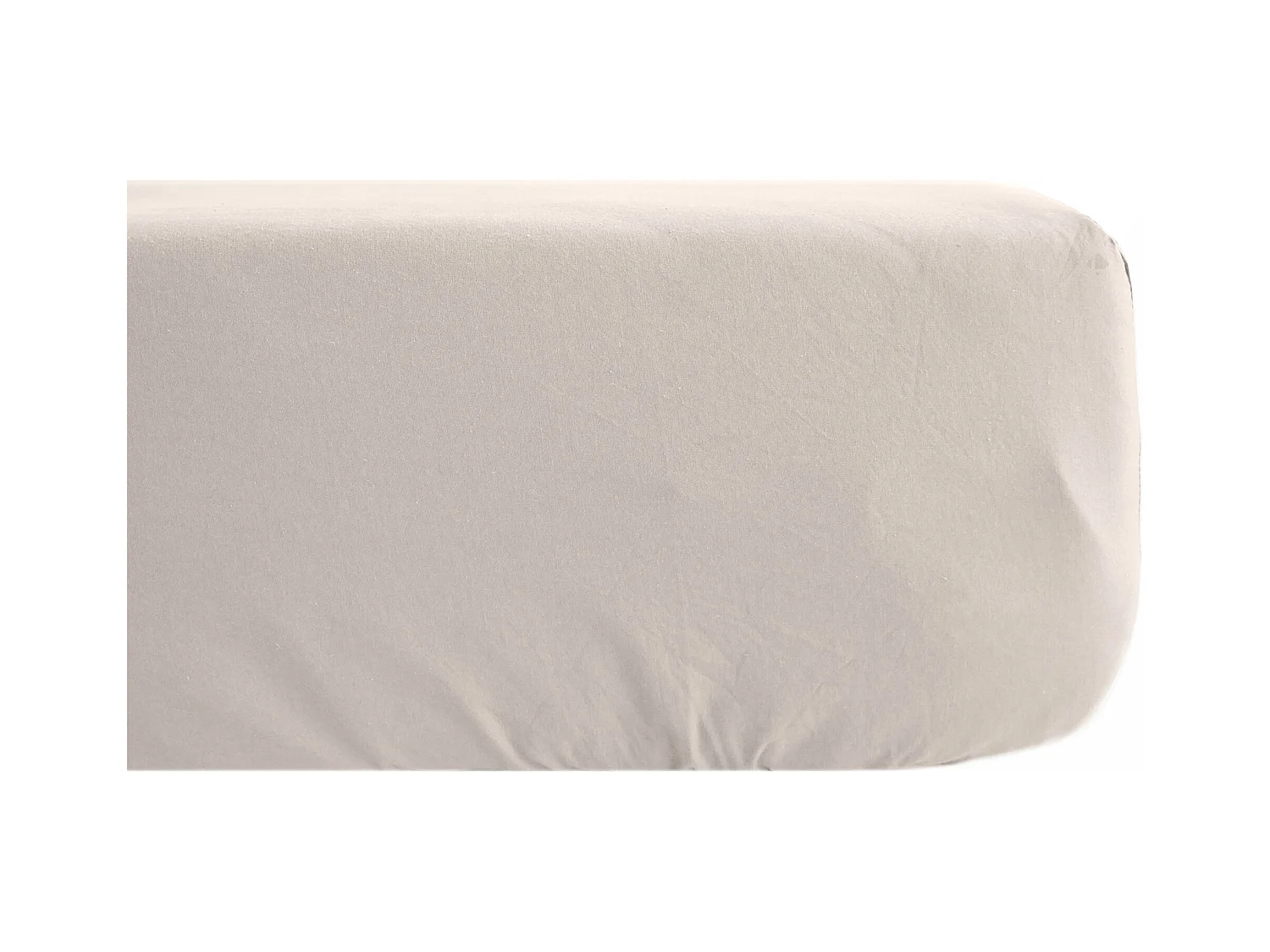 Drap housse 90x190 cm pur coton lavé PALACE beige naturel bonnet 30 cm