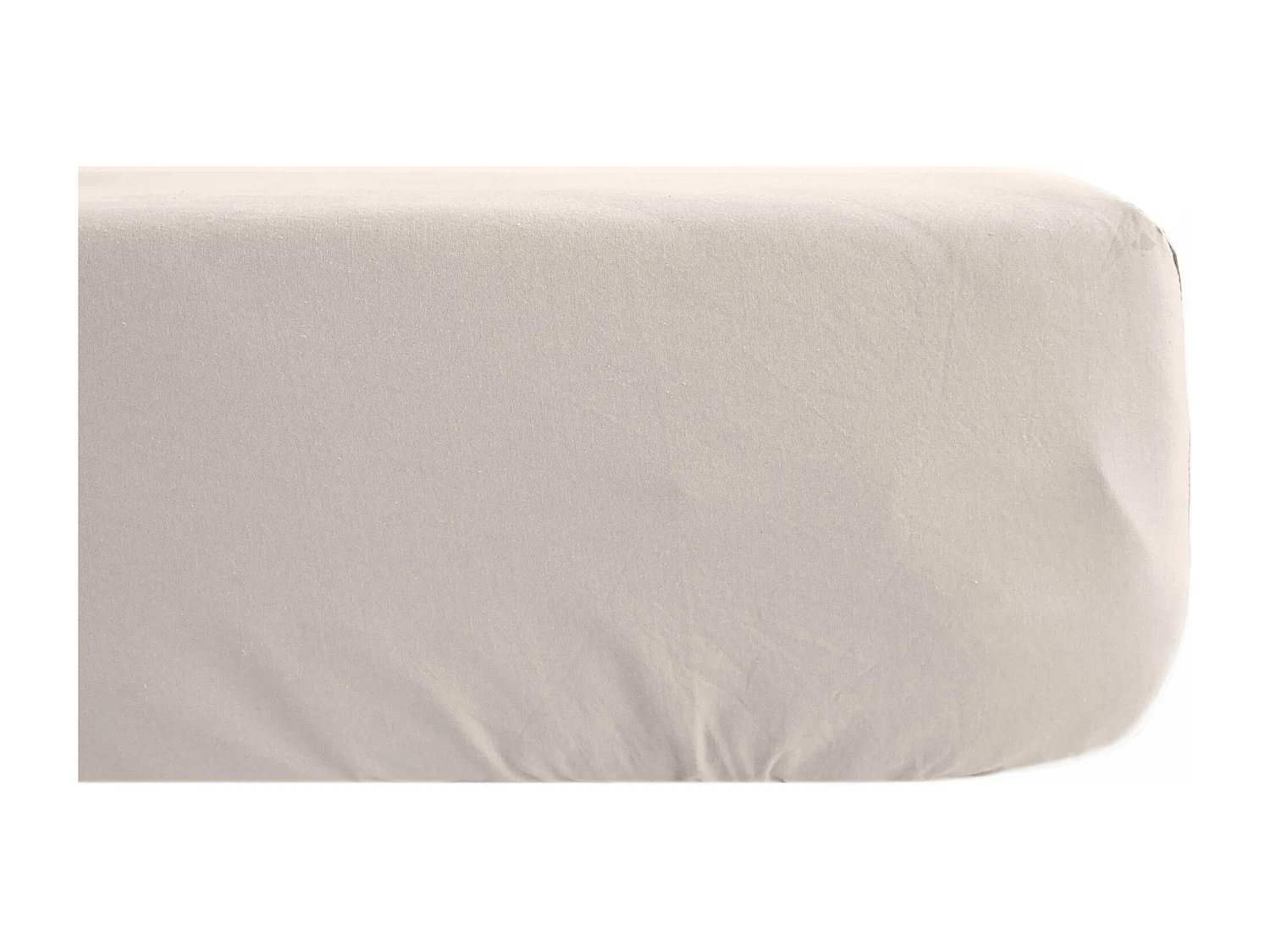 Drap housse PALACE pur coton lavé 140x190 cm bonnet 35 cm uni beige naturel