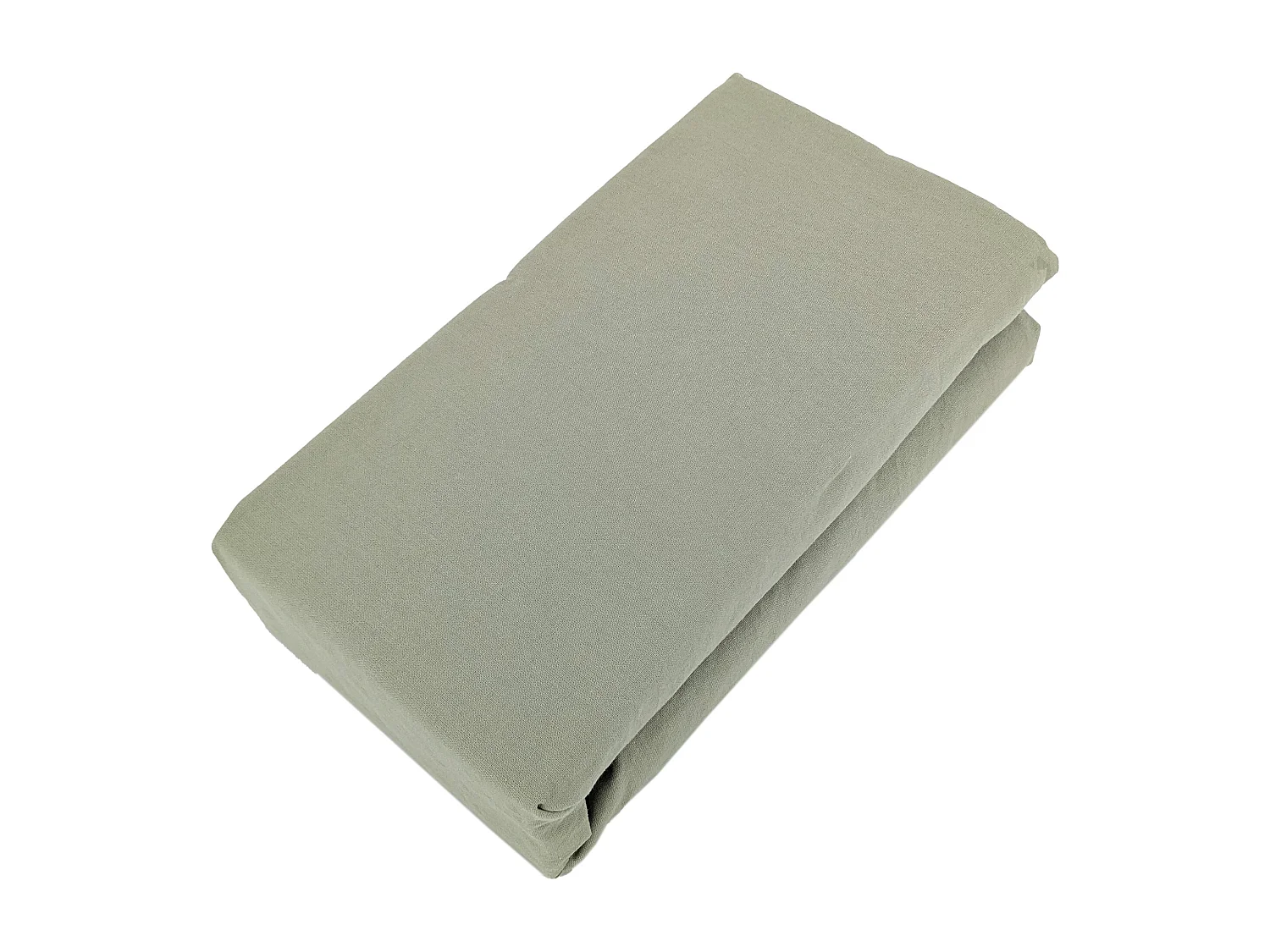 Drap housse PALACE pur coton lavé 90x190 cm bonnet 30 cm uni vert sauge