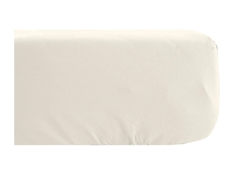 Drap housse 180x200 cm mousseline de coton OPERA beige ivoire