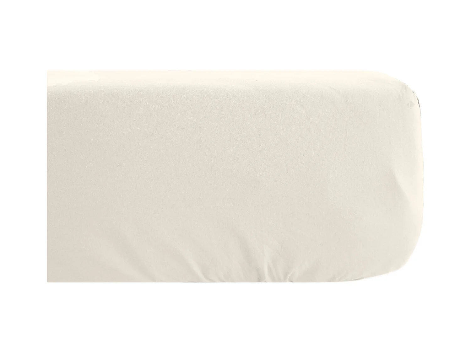 Drap housse 180x200 cm mousseline de coton OPERA beige ivoire