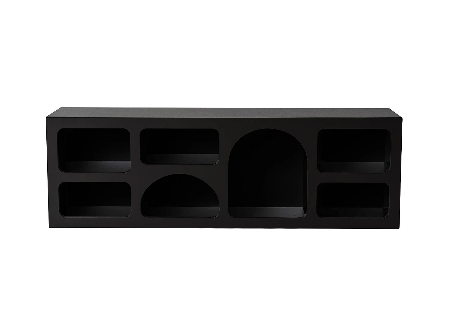 Mueble TV con 7 estantes - Negro - LUELA