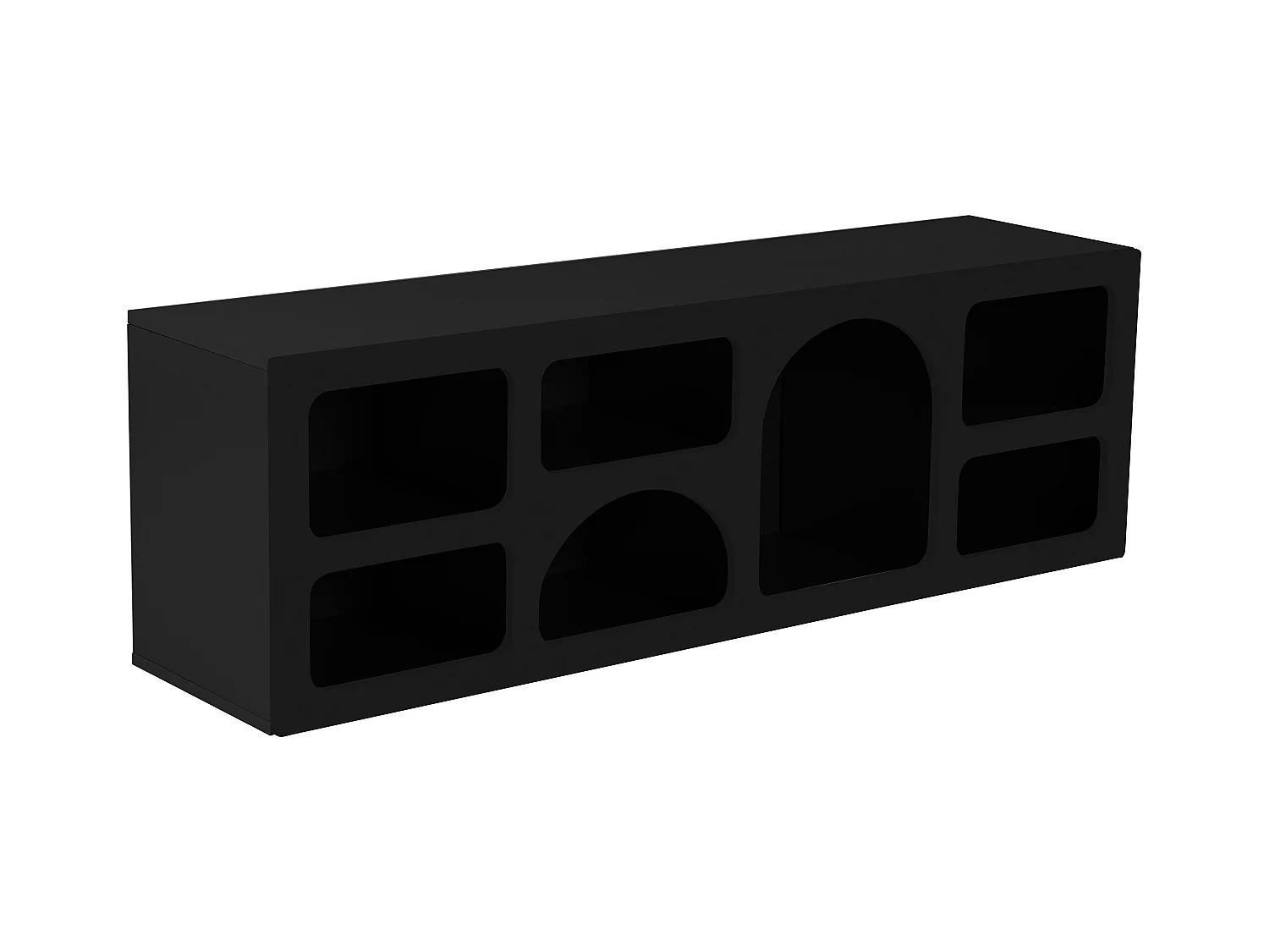 Mueble TV con 7 estantes - Negro - LUELA