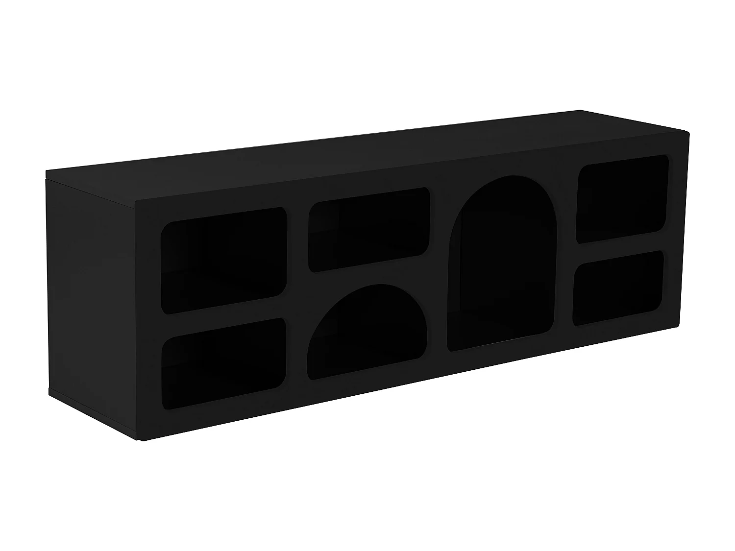 TV-möbel med 7 fack - Svart - LUELA