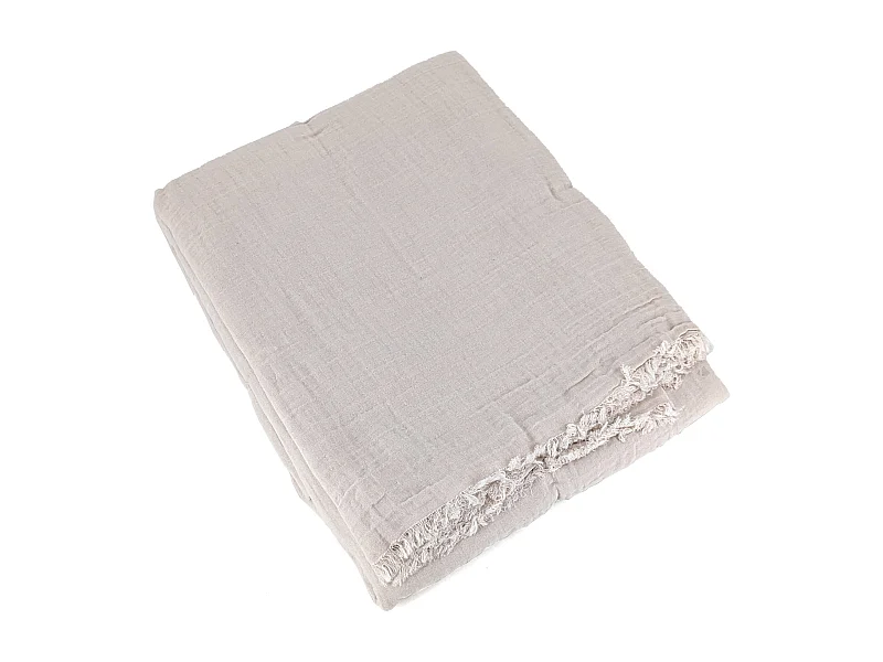 Rideau 140x280 cm 100% mousseline de coton MILOS beige ficelle