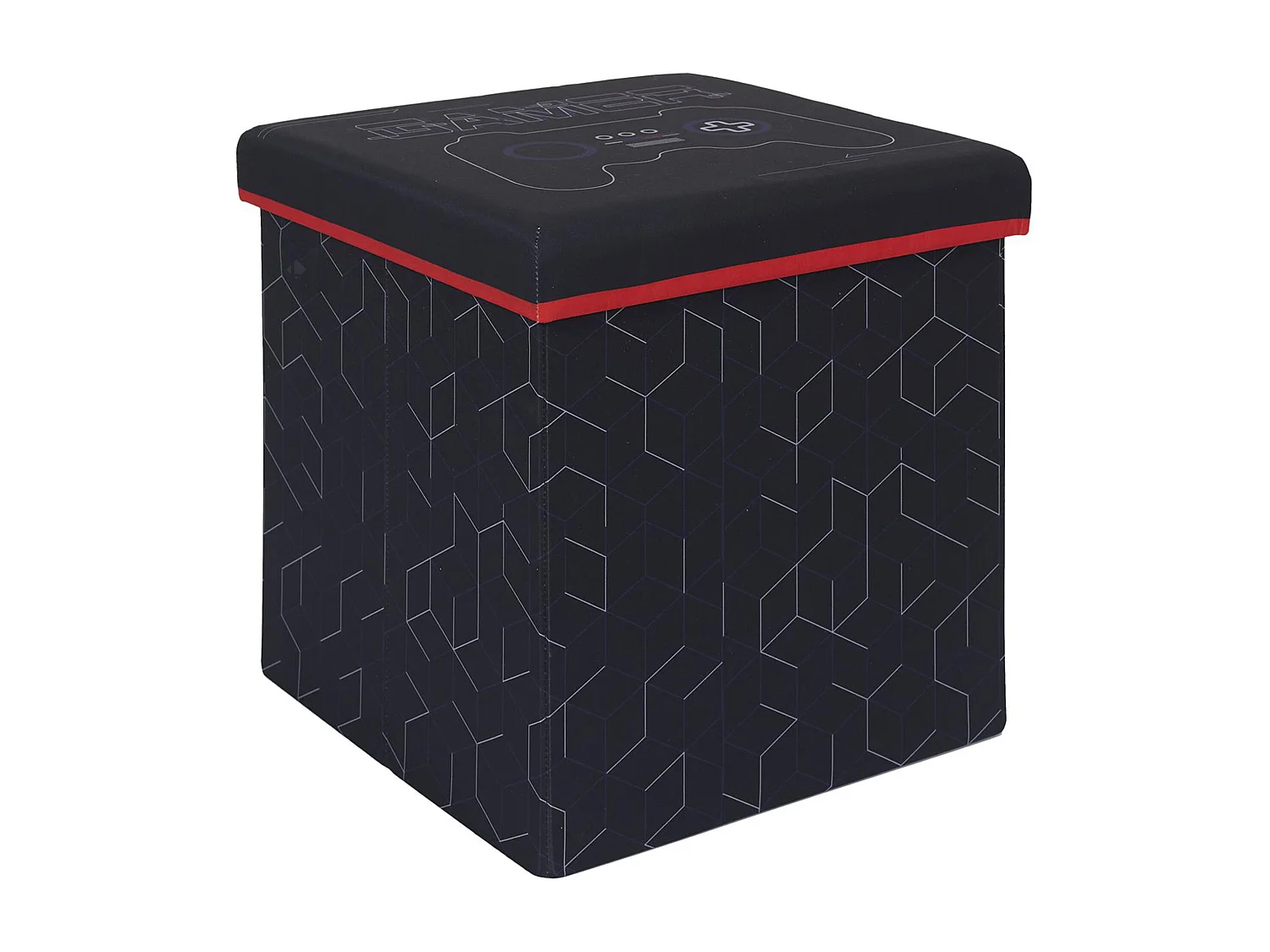Pouf pliable 100% polyester 38x38x38 cm collection GAME noir