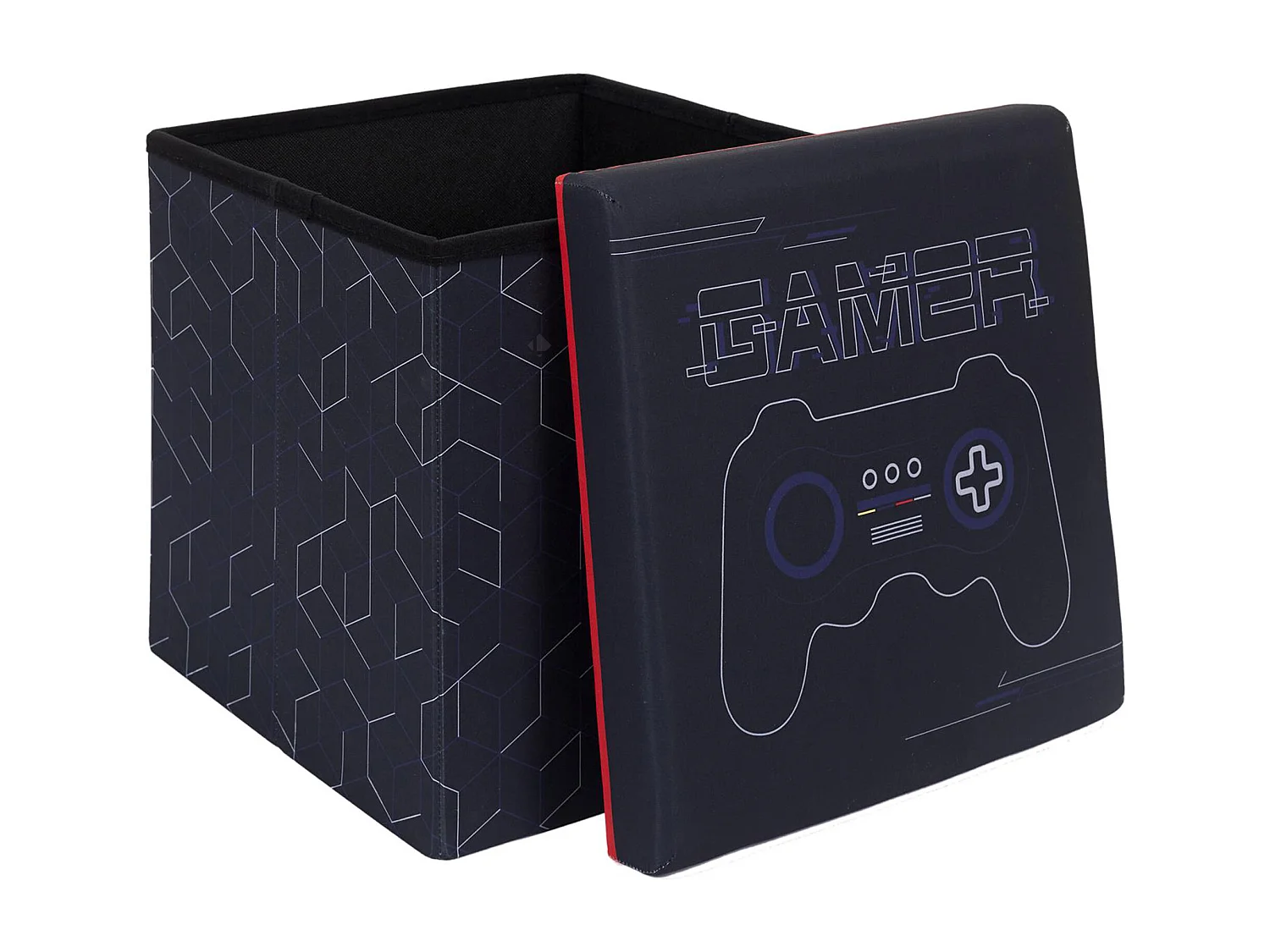 Pouf pliable 100% polyester 38x38x38 cm collection GAME noir