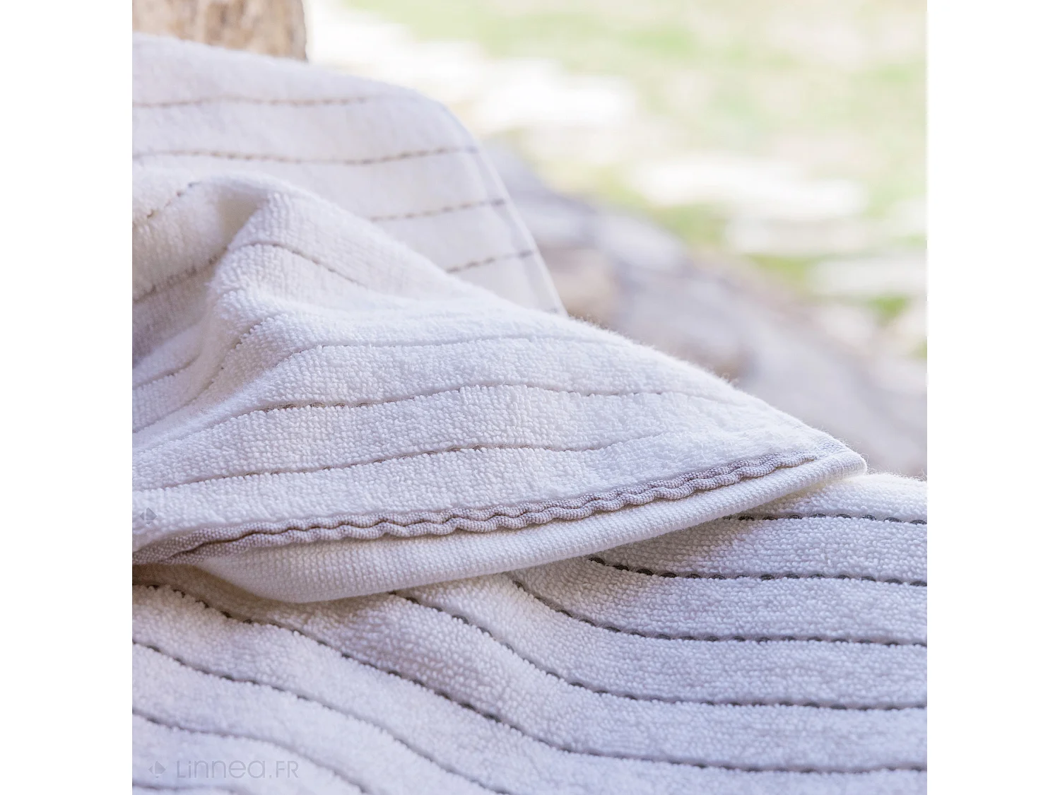 Parure de bain 2 pièces micro-coton 380 g/m² KOS gris Ficelle