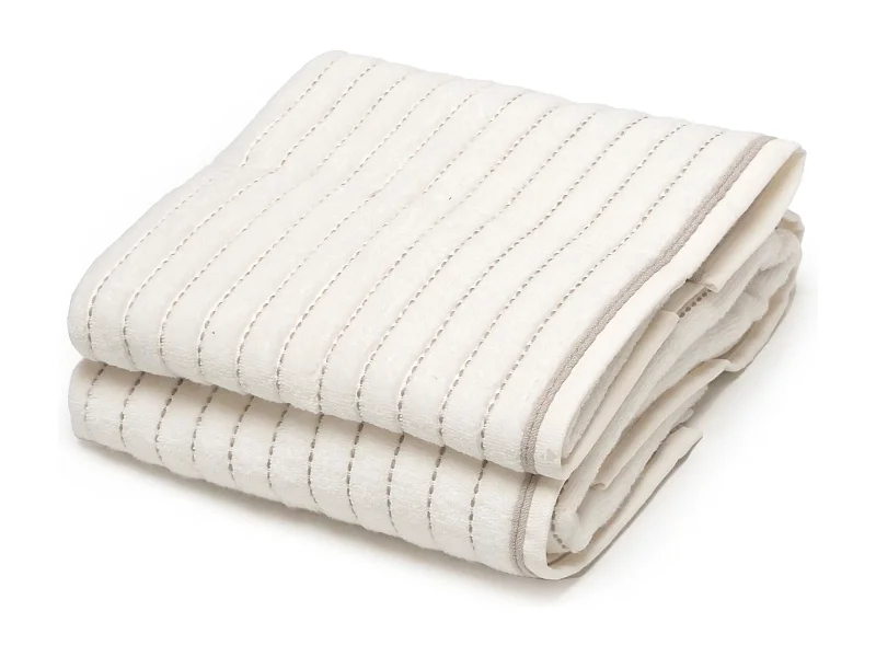 Parure de bain 2 pièces micro-coton 380 g/m² KOS gris Ficelle