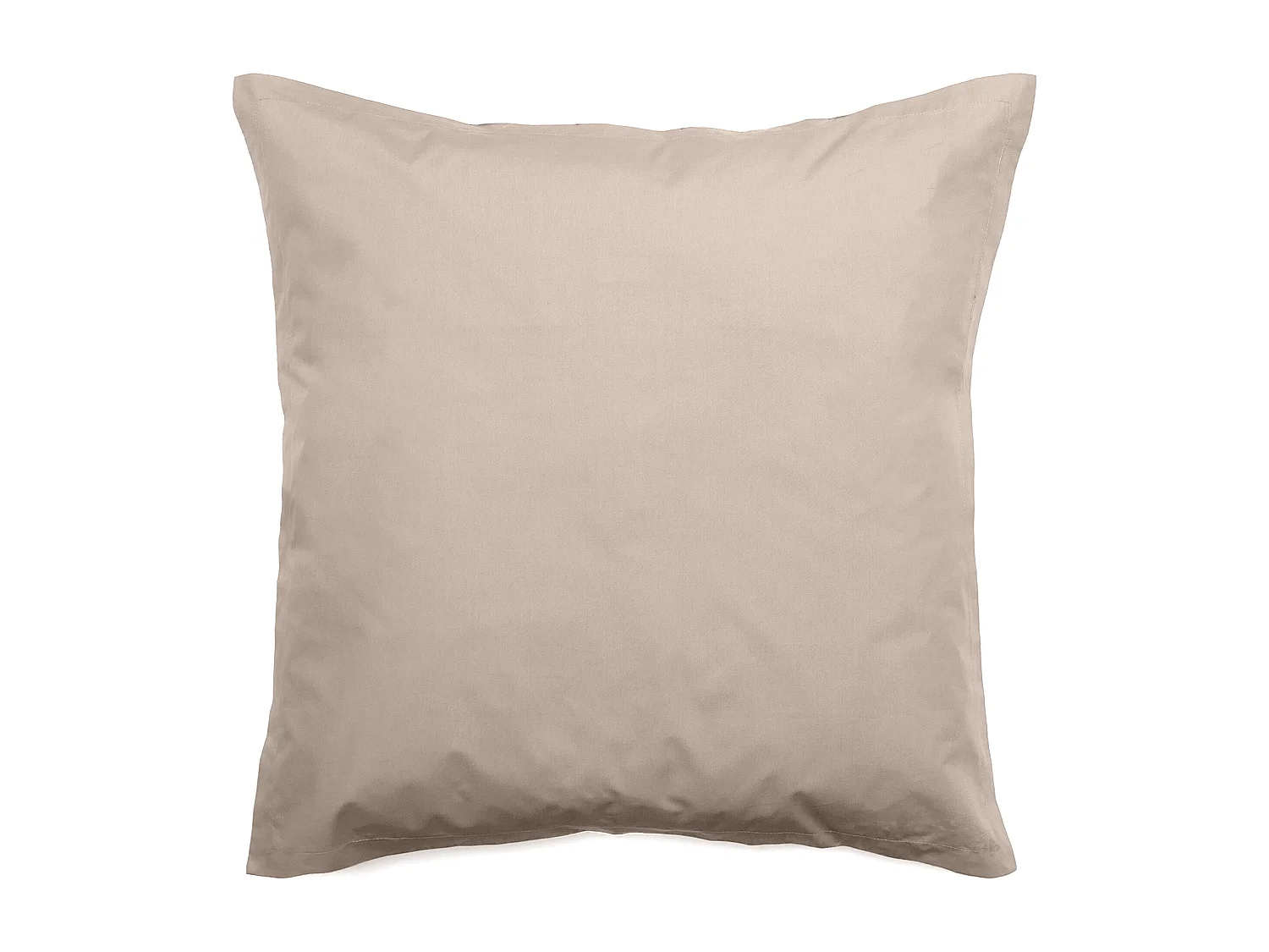 Taie d'oreiller volants plats 65x65 cm percale MANOIR beige Lin